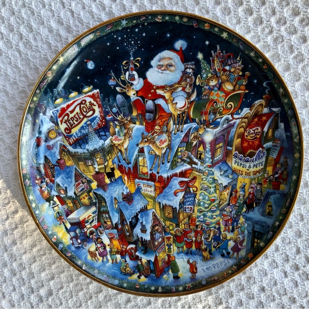 A PEPSI COLA CHRISTMAS, Franklin Mint Porcelain Plate, 1994, Ltd. Edition